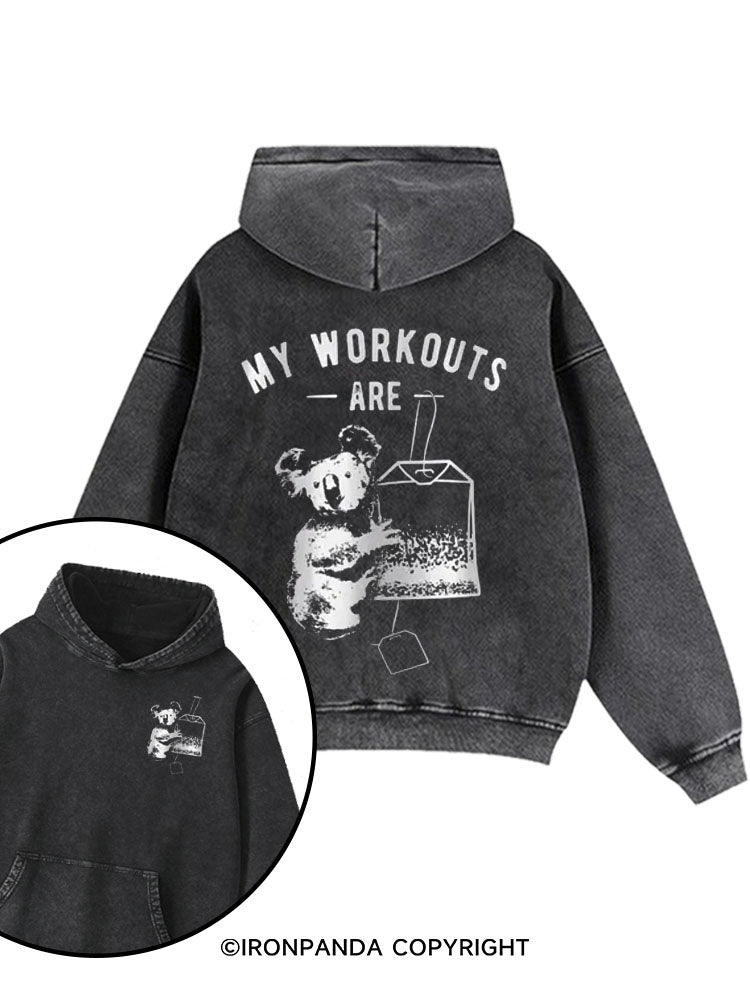 My Workouts Are Koala Tea Washed Gym Hoodie
