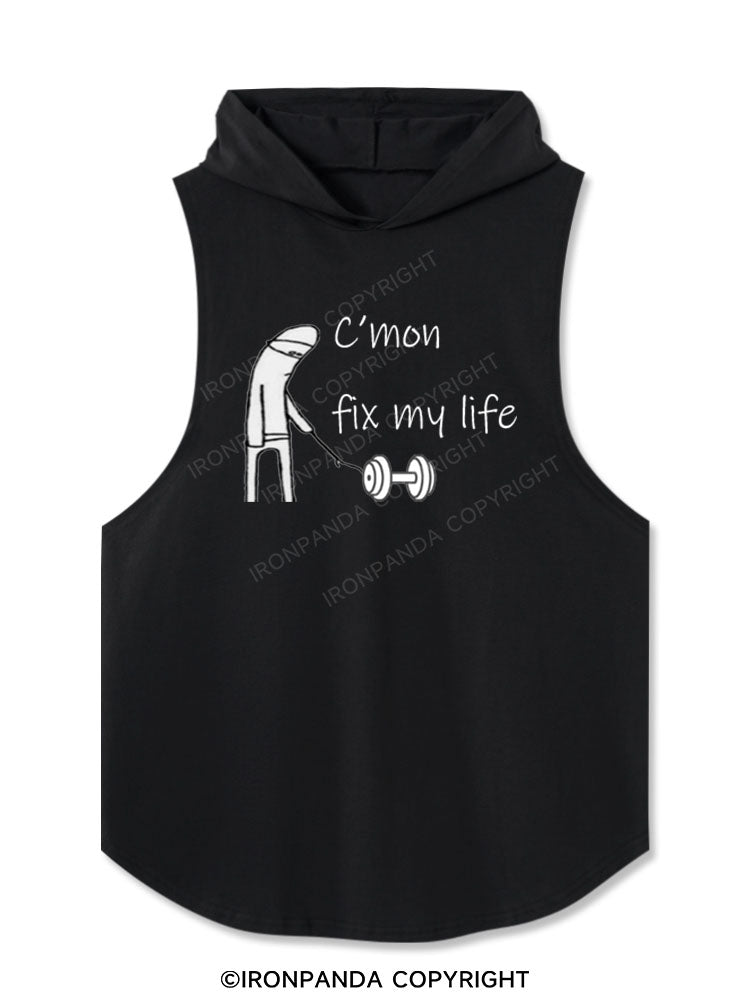 c‘mon fix my life Washed Hooded Tank