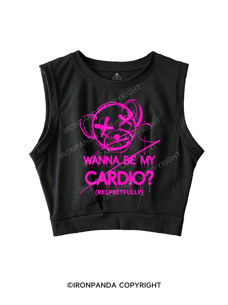 WANNA BE MY CARDIO SLEEVELESS CROP TOPS