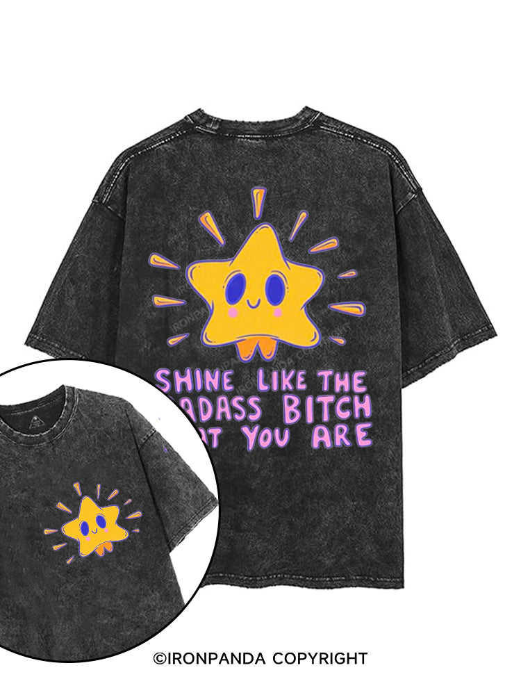 SHINE LIKE THE BADASS printed Gym Shirt