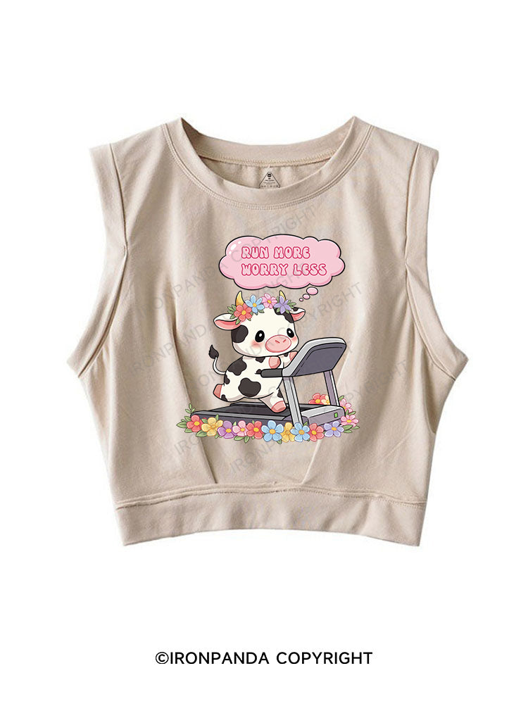 Run More, Worry Less SLEEVELESS CROP TOPS