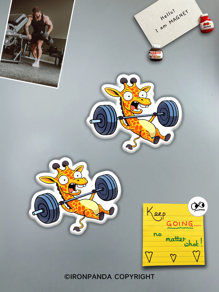 IronPanda If I die I die giraffe Fridge Magnet