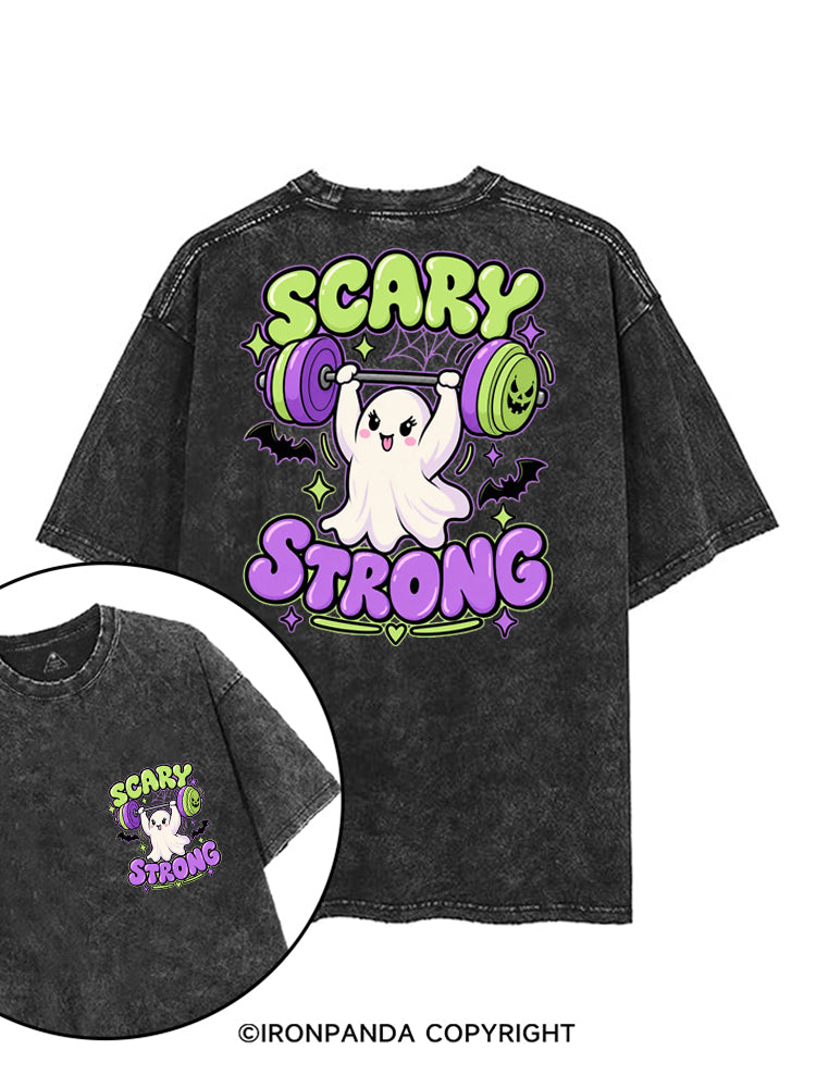 SCARY STRONG HALLOWEEN GHOST printed Gym Shirt