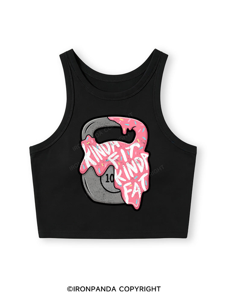 kinda fit sorta fat donut Fitted Crop Tank Top