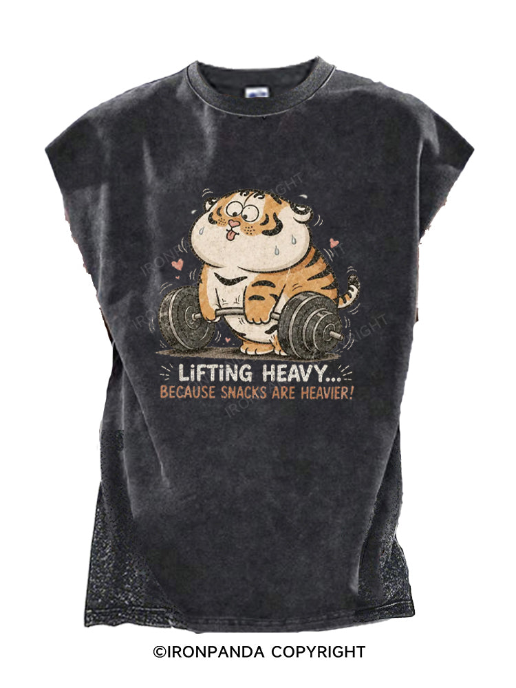 Lifting Heavy... Because Snacks Are Heavier! Cut Off Tank
