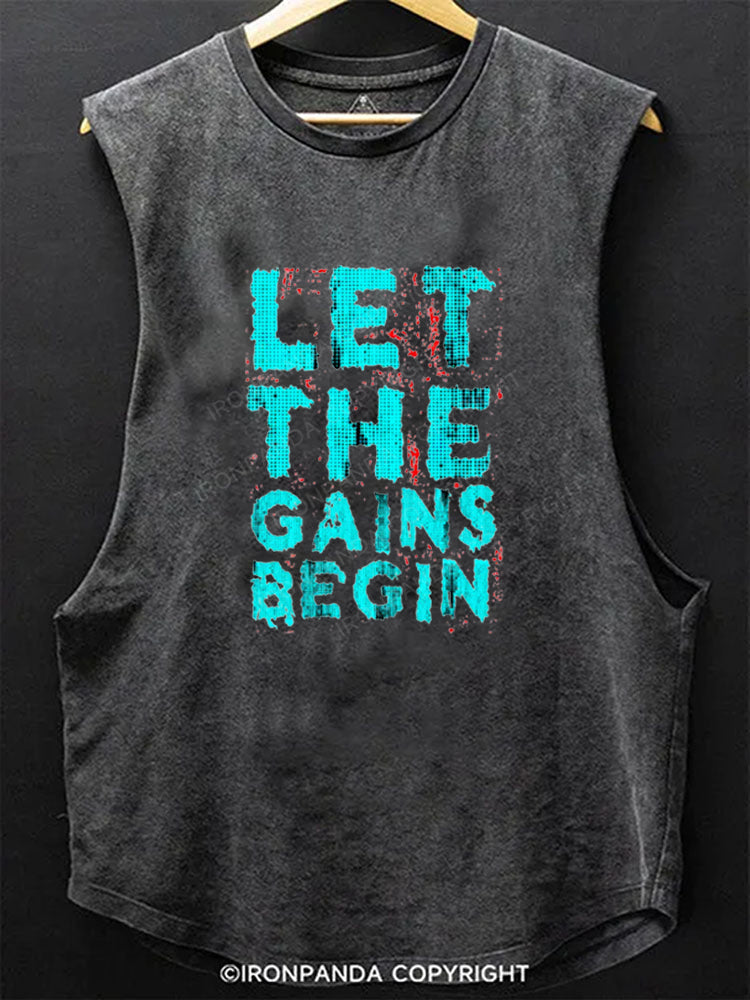 Let The Gain Begin Scoop Bottom Cotton Tank
