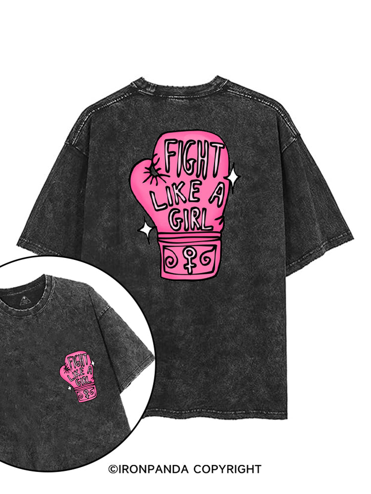 FIGHT LIKE A GIRL BOXING printed Gym Shirt