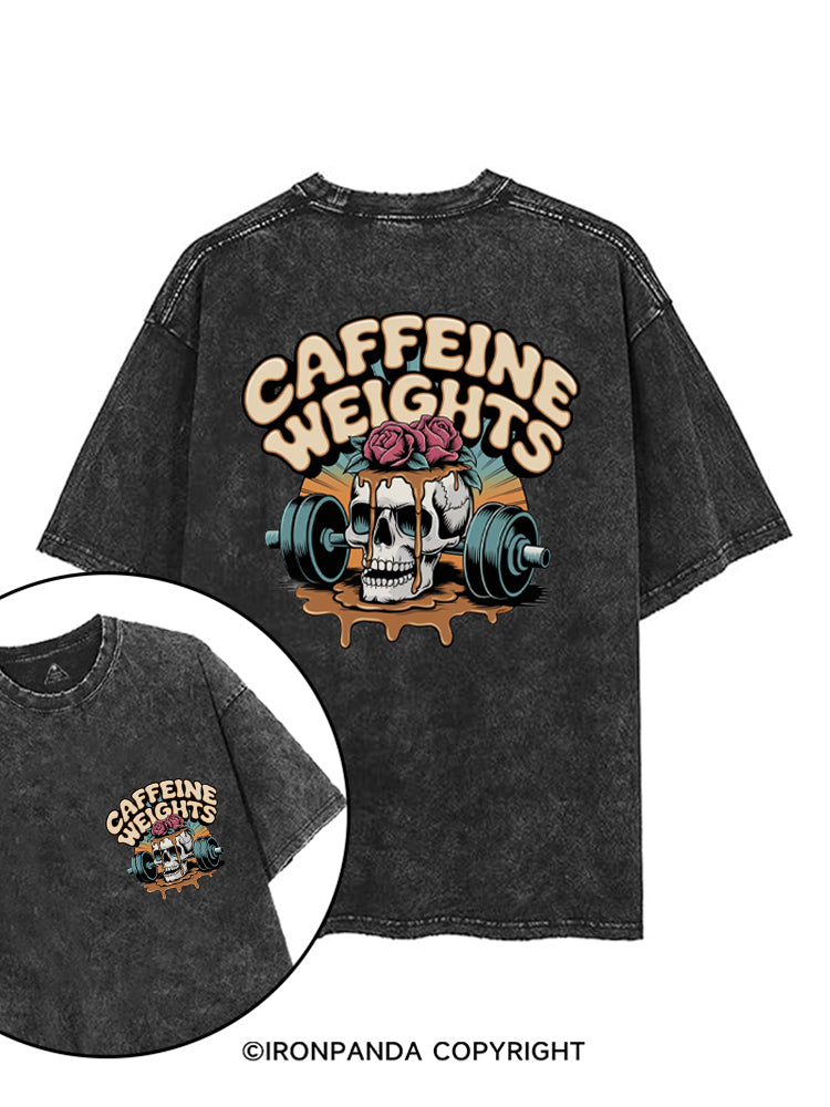 Caffeine weights skeleton printed Gym Shirt
