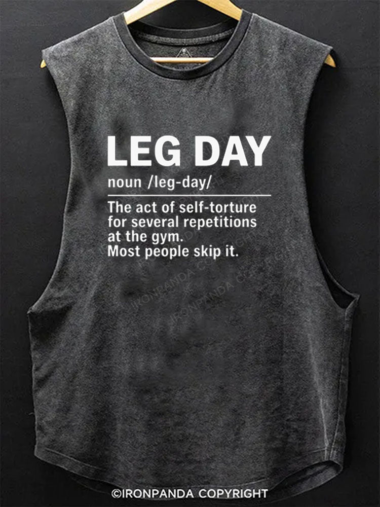 Leg Day Definition Scoop Bottom Cotton Tank