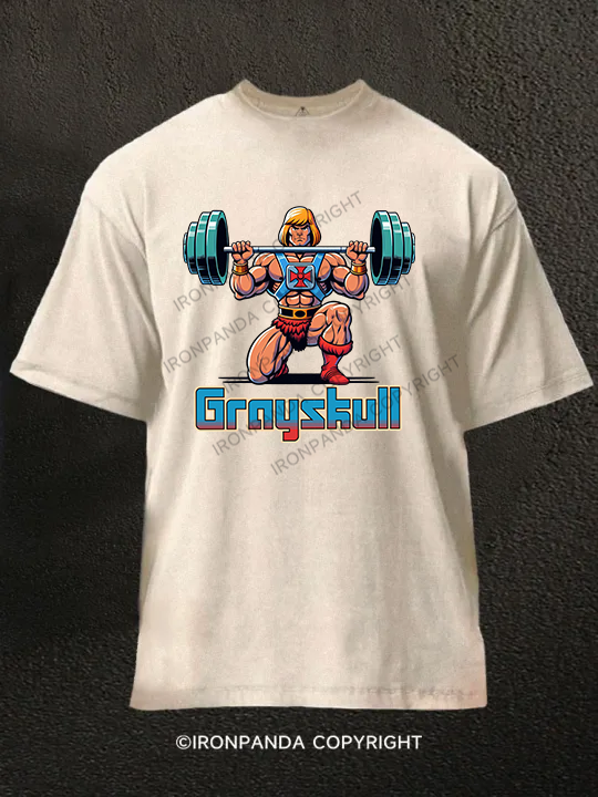 grayskull he man weightliting Washed Gym Shirt