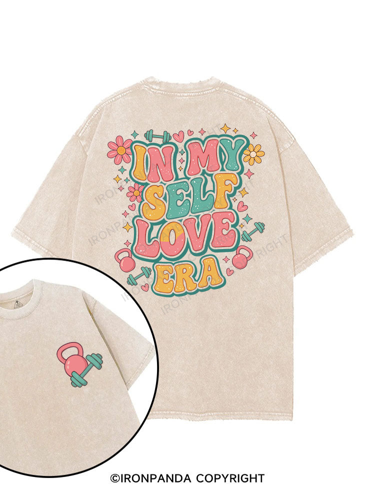 IN MY SELF LOVE ERA printed Gym Shirt