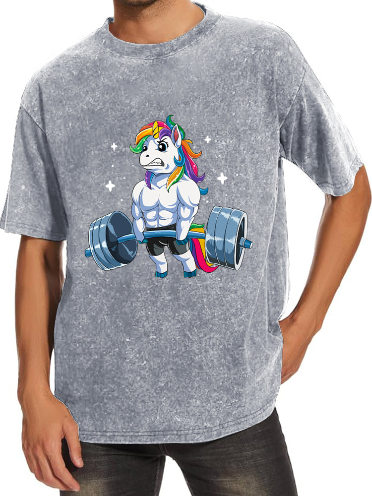 Weightlifting Unicorn Washed Gym Shirt