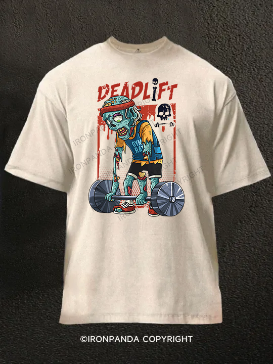 deadlift zombie Washed Gym Shirt