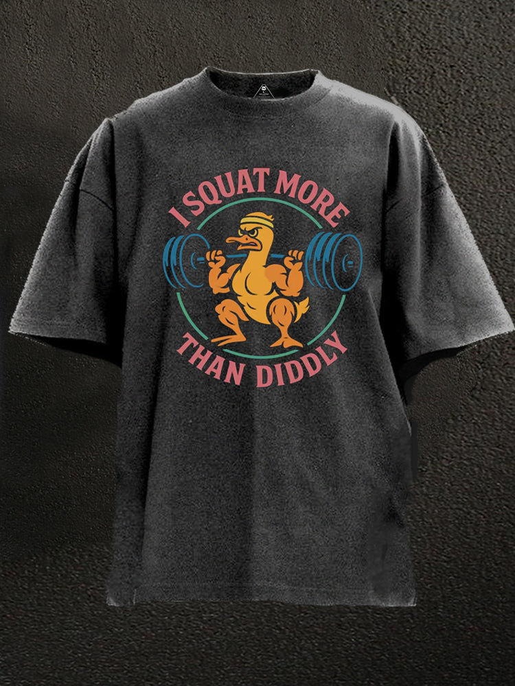 I Squat More Than Diddly Washed Gym Shirt