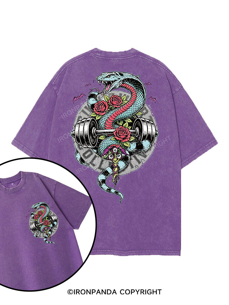 Snake & Barbell printed Gym Shirt
