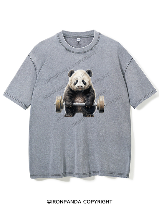 weightlifting panda Washed Gym Shirt