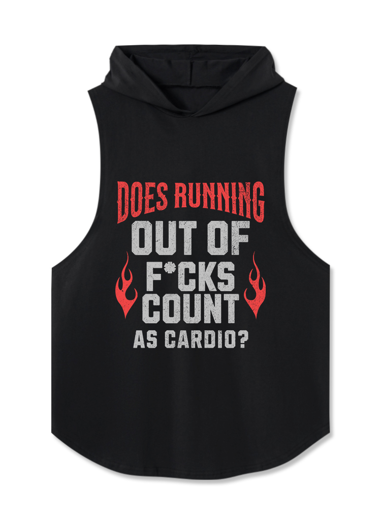 does running out f*ck count as cardio Tired Hooded Tank