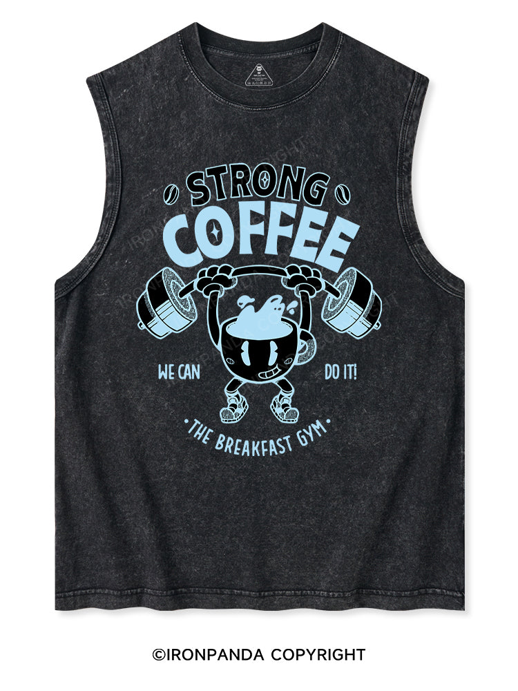 STRONG COFFEE THE BREAKFAST GYM Washed Tank