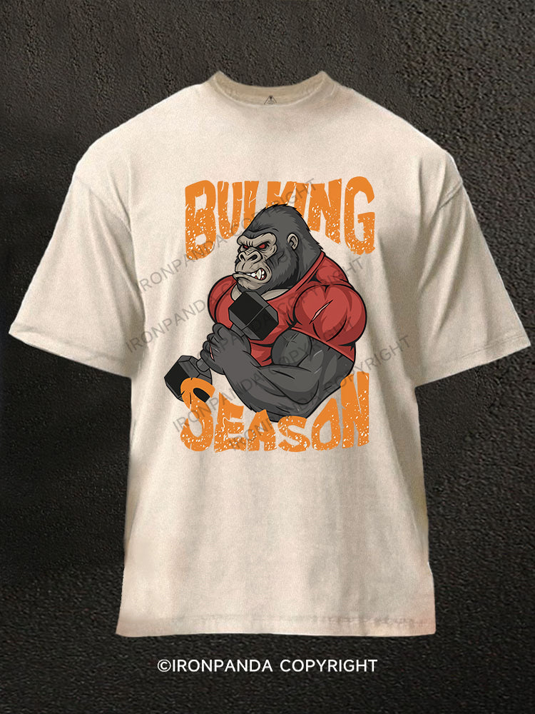 BULKING SEASON Washed Gym Shirt