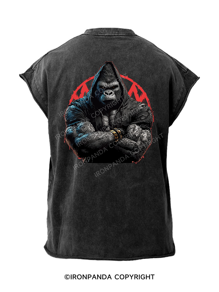 gorilla Back Printed Cut Off Tank