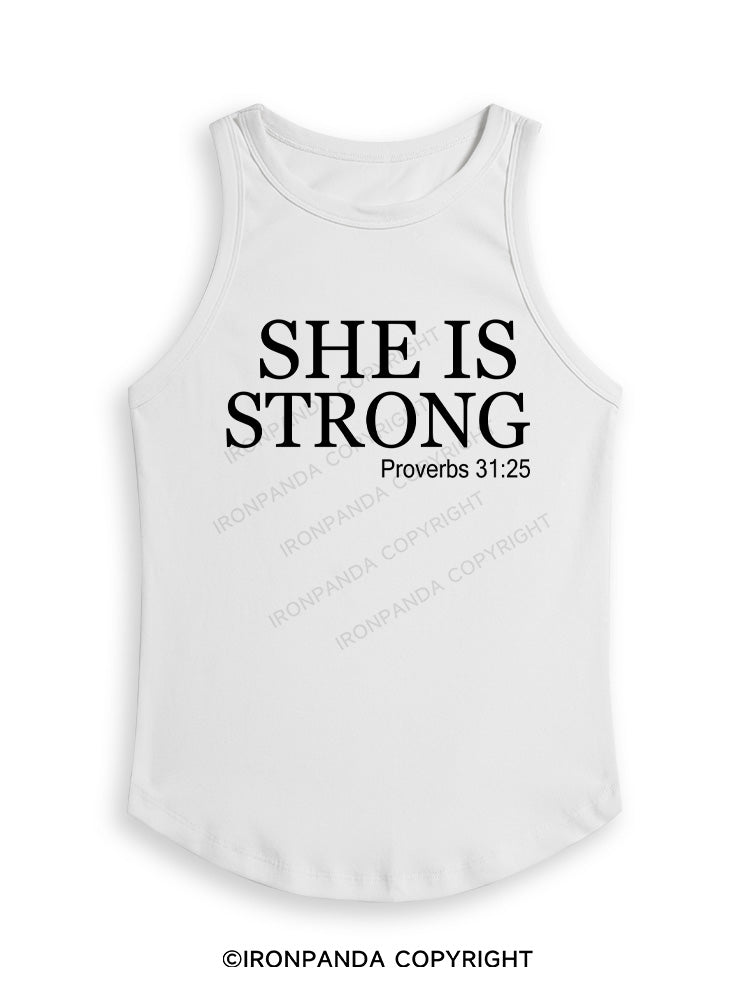 SHE IS STRONG Fitted Tank Top