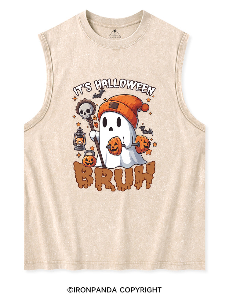 IT'S HALLOWEEN BRUH Washed Tank