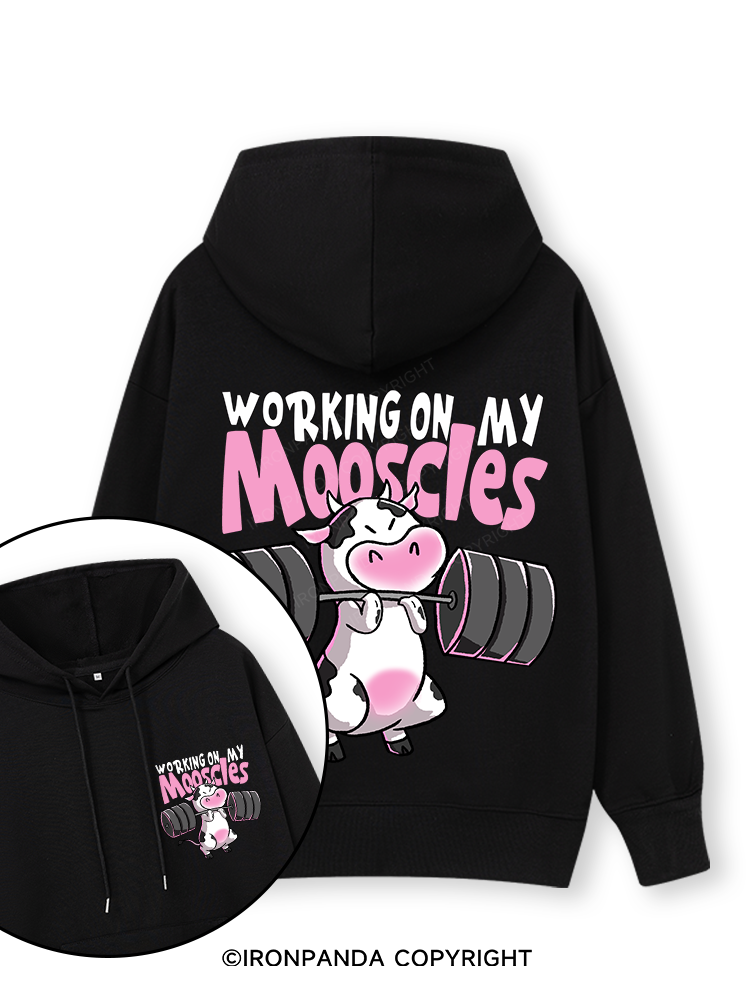 WORKING ON MY MOOSCLES Double-Sided Printed Classic Gym Hoodie