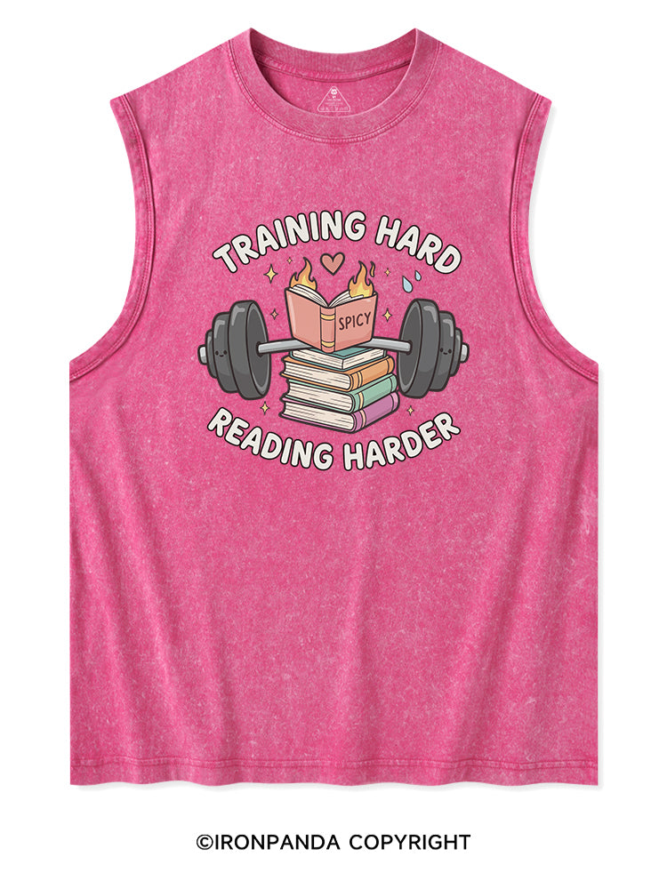 TRAINING HARD READING HARDER Washed Tank