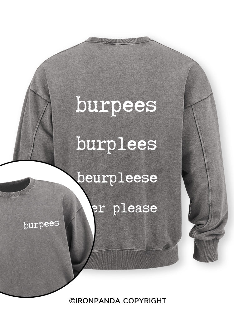 Burpees Double-Sided Printed Washed Sweatshirt