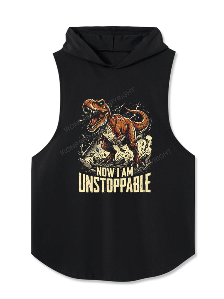 Now I Am Unstoppable T-Rex Dinosaur Hooded Tank