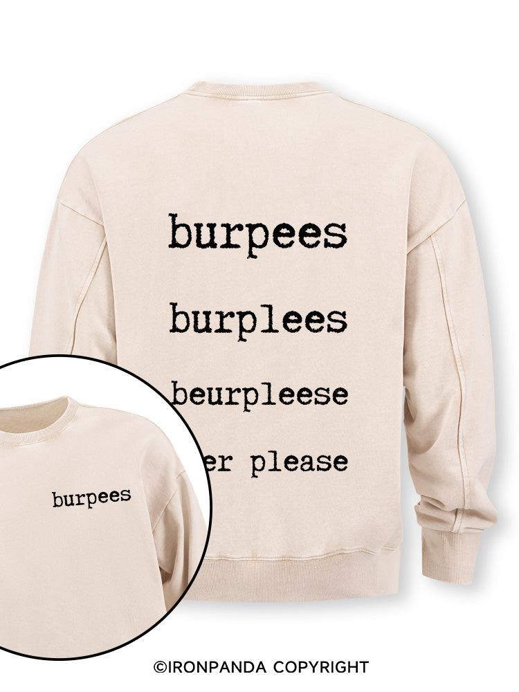 Burpees Double-Sided Printed Washed Sweatshirt