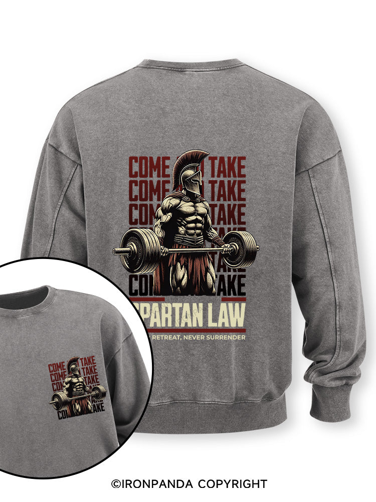 spartan law Double-Sided Printed Washed Sweatshirt