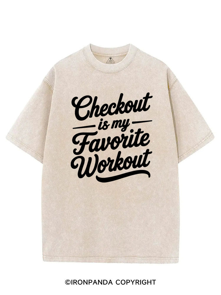 CHECKOUT IS MY FAVORITE WORKOUT VINTAGE GYM SHIRT