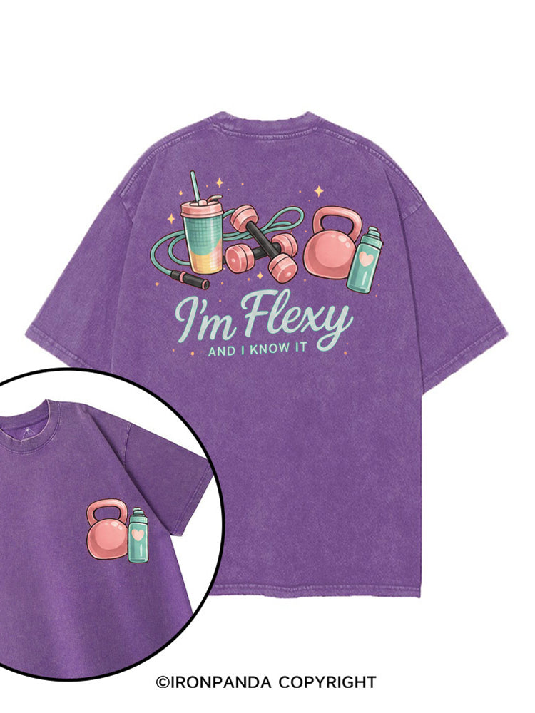 I'm Flexy And I Know It Gym printed Gym Shirt