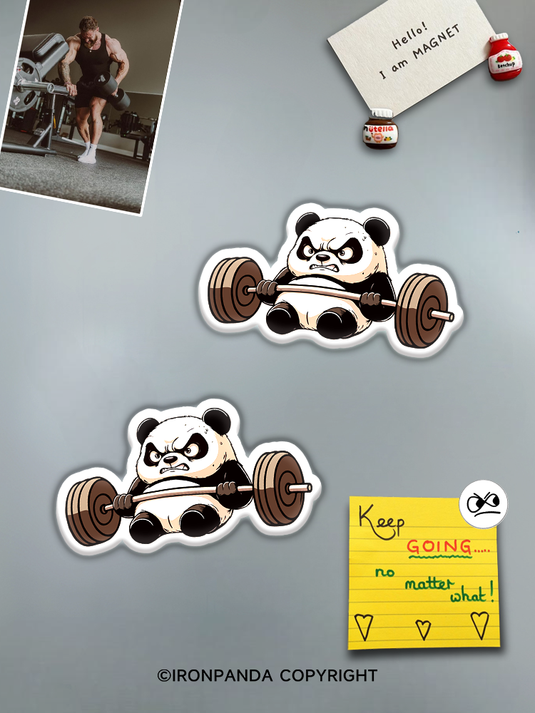 IronPanda muscles in progress Fridge Magnet