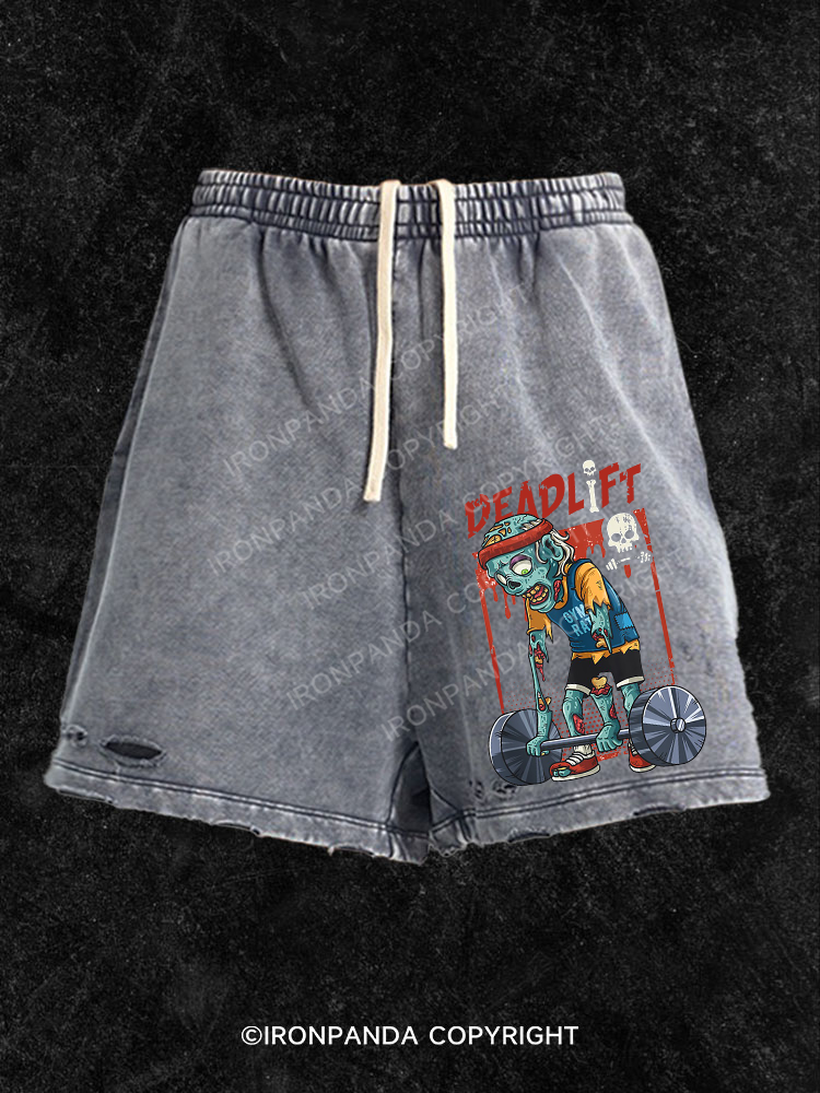 deadlift zombie Washed Gym Shorts