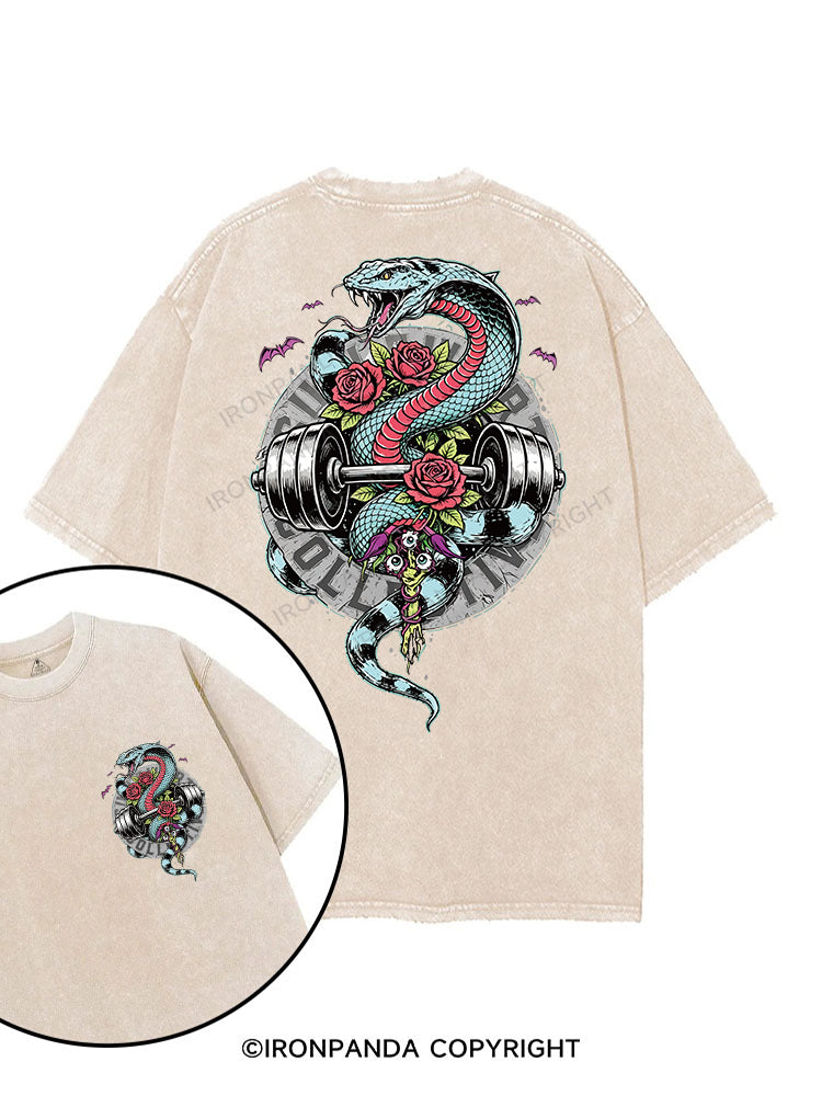 Snake & Barbell printed Gym Shirt