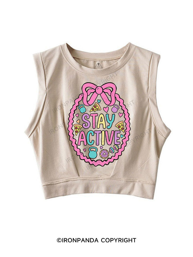 STAY ACTIVE SLEEVELESS CROP TOPS