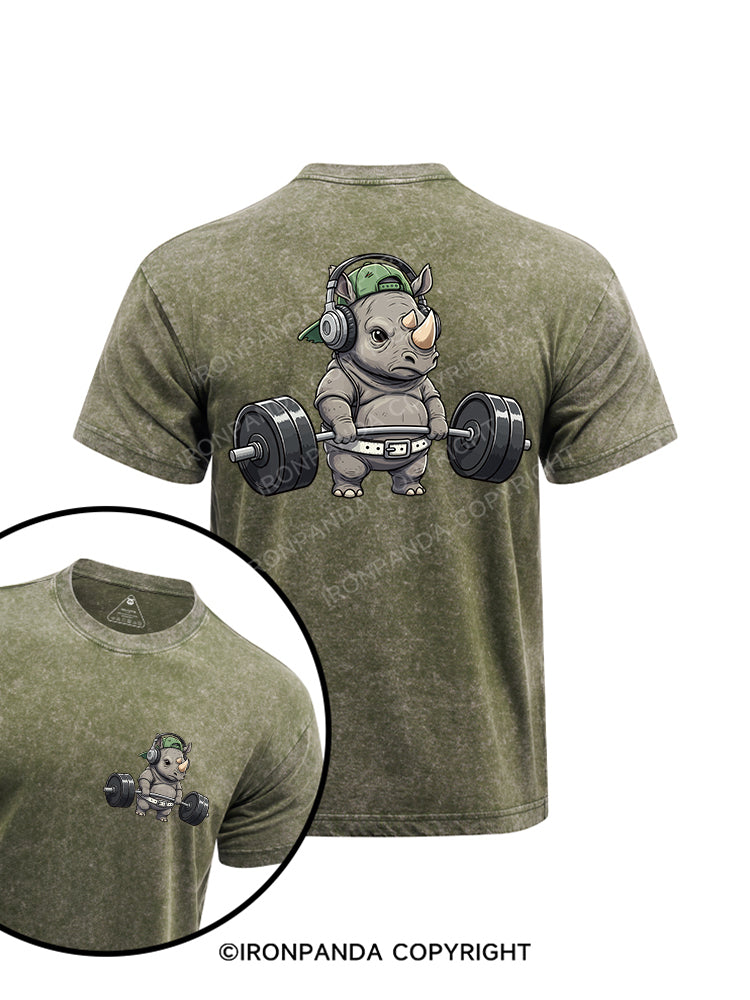 IronRhino printed Washed Gym Shirt