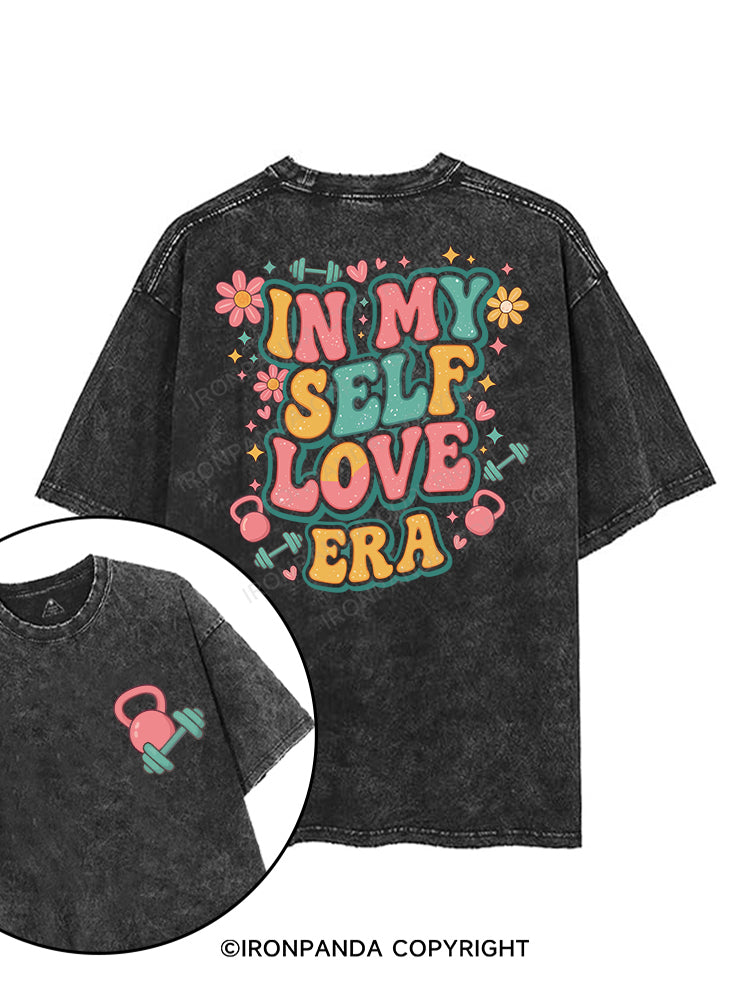 IN MY SELF LOVE ERA printed Gym Shirt