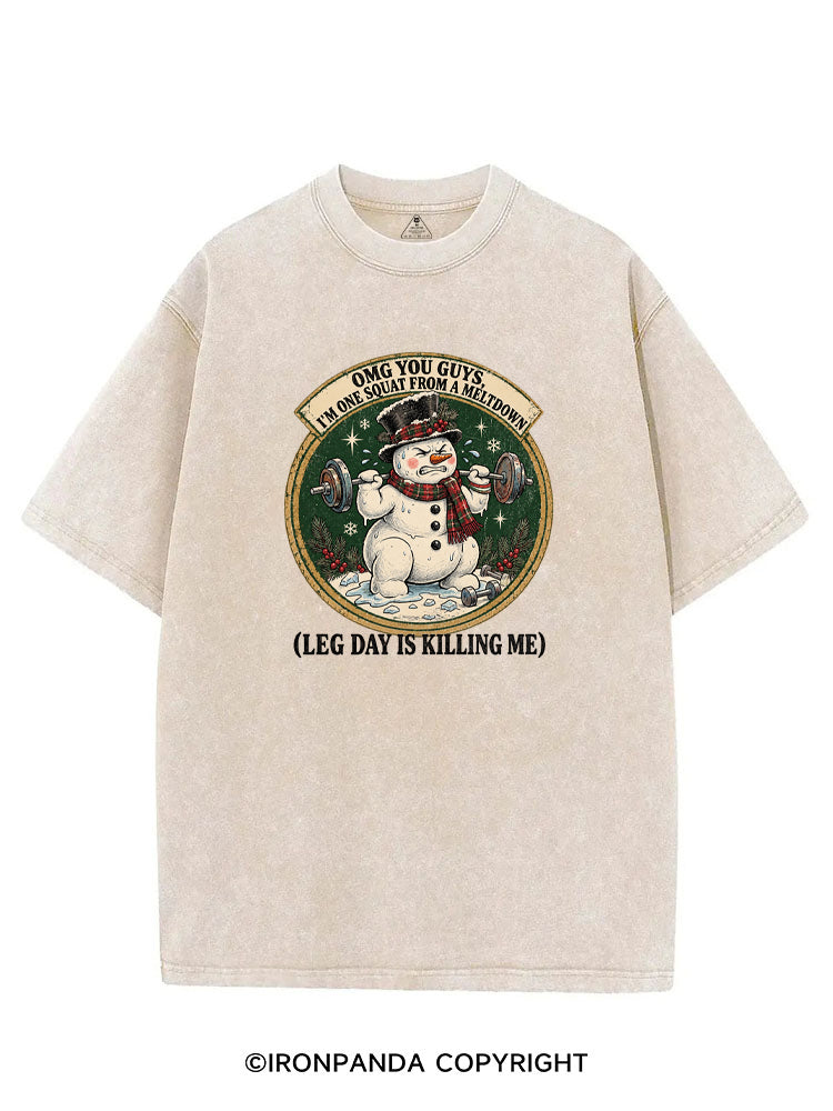 OMG YOU GUYS, I'M ONE SQUAT FROM A MELTDOWN (LEG DAY IS KILLING ME) VINTAGE GYM SHIRT