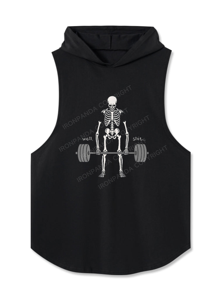 Well Shit Gym Skeleton Weightlifting Hooded Tank
