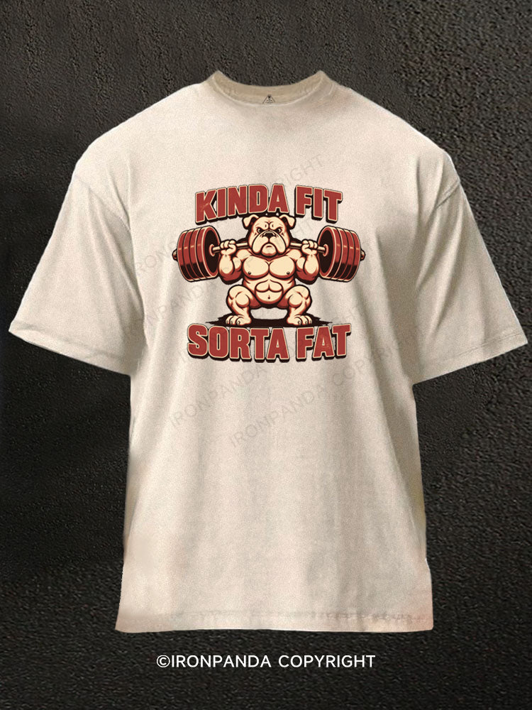 Kinda Fit Sorta Fat Bulldog Washed Gym Shirt