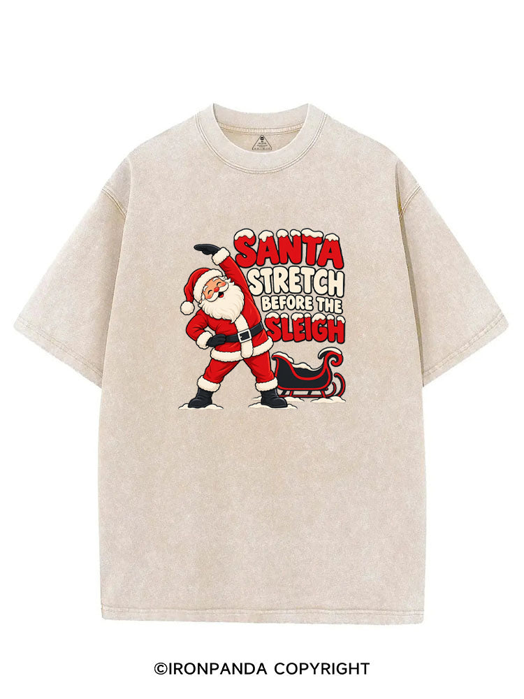 Santa Stretch Before the Sleigh VINTAGE GYM SHIRT
