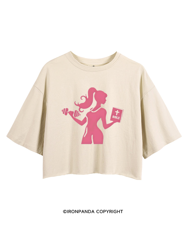 BADDIE GYM GIRL GOD'S GIRL CROP TOPS