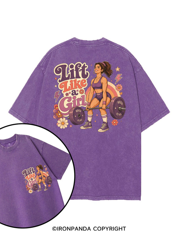 LIFT LIKE A GIRL FUNNY WORKOUT printed Gym Shirt