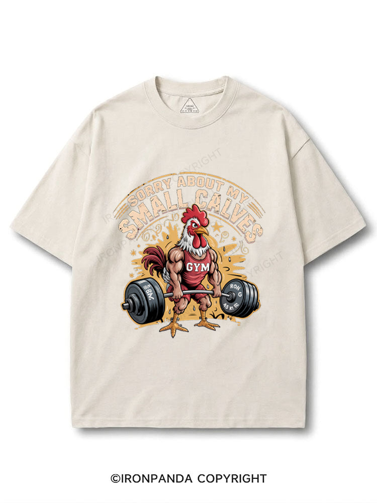 Sorry About My Small Calves Funny Rooster Deadlifting COTTON PUMP COVER