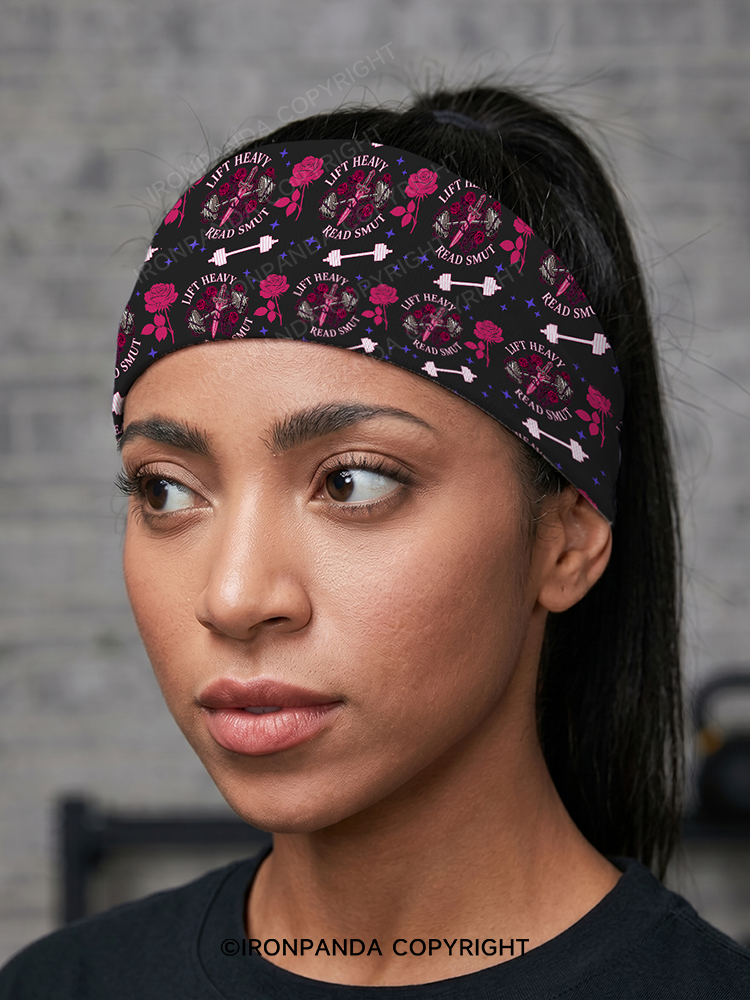LIFT HEAVY READ SMUT FITNESS Gym Headband