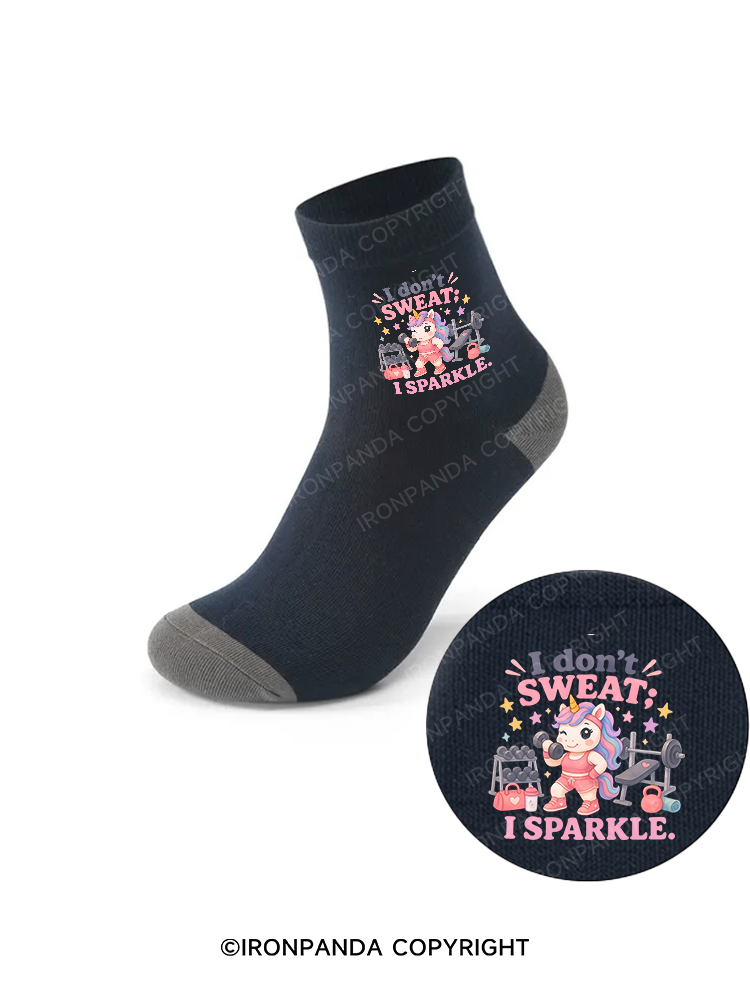 I DON'T SWEAT I SPARKLE SWEATY UNICORN Crew Socks