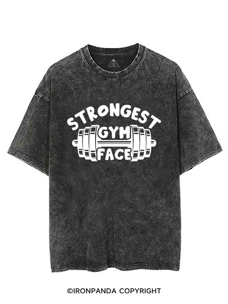 STRONGEST GYM FACE VINTAGE GYM SHIRT